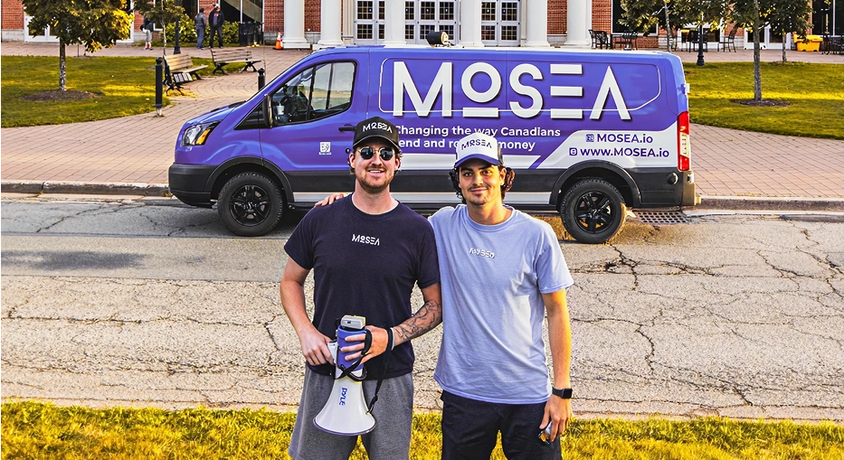 purple van with MOSEA branding